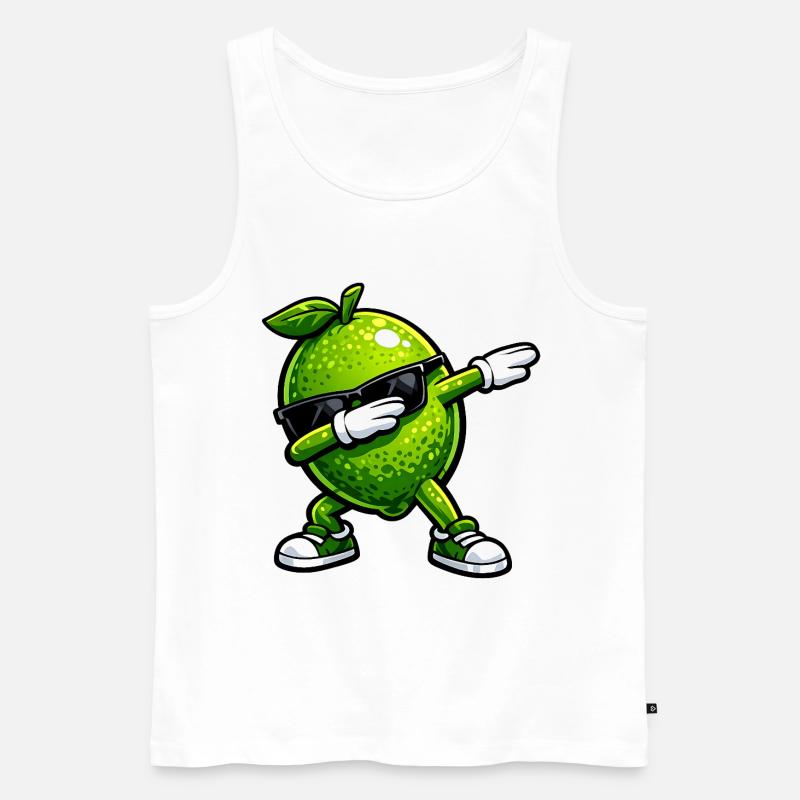 Dabbing Limette - Männer Premium Bio Tank Top - Weiß