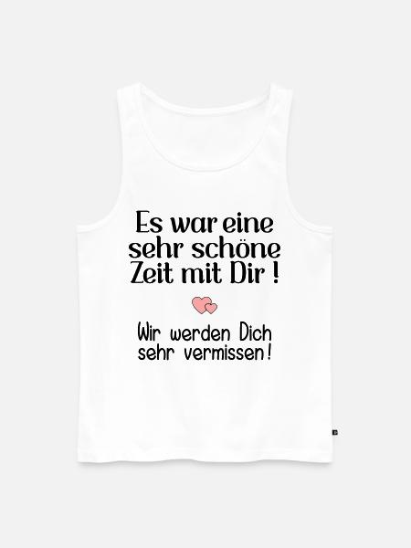 Abschied Kollegin - Schöne Zeit - Männer Premium Bio Tank Top - Weiß