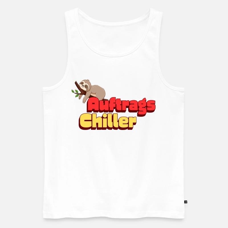 Auftragschiller Sloth - Männer Premium Bio Tank Top - Weiß