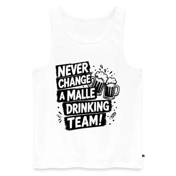 Malle 2026 Ne Change Jamais une équipe de boisson Malle - Débardeur bio Premium Homme - blanc - Devant - Michal (187cm)