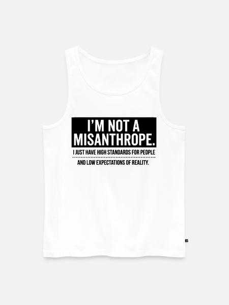 No misanthrope, just high standards (black) - Men's Premium Organic Tank Top - white