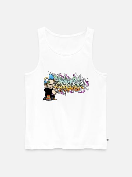 Graffiti Figur mit urbaner Letterkunst - Männer Premium Bio Tank Top - Weiß