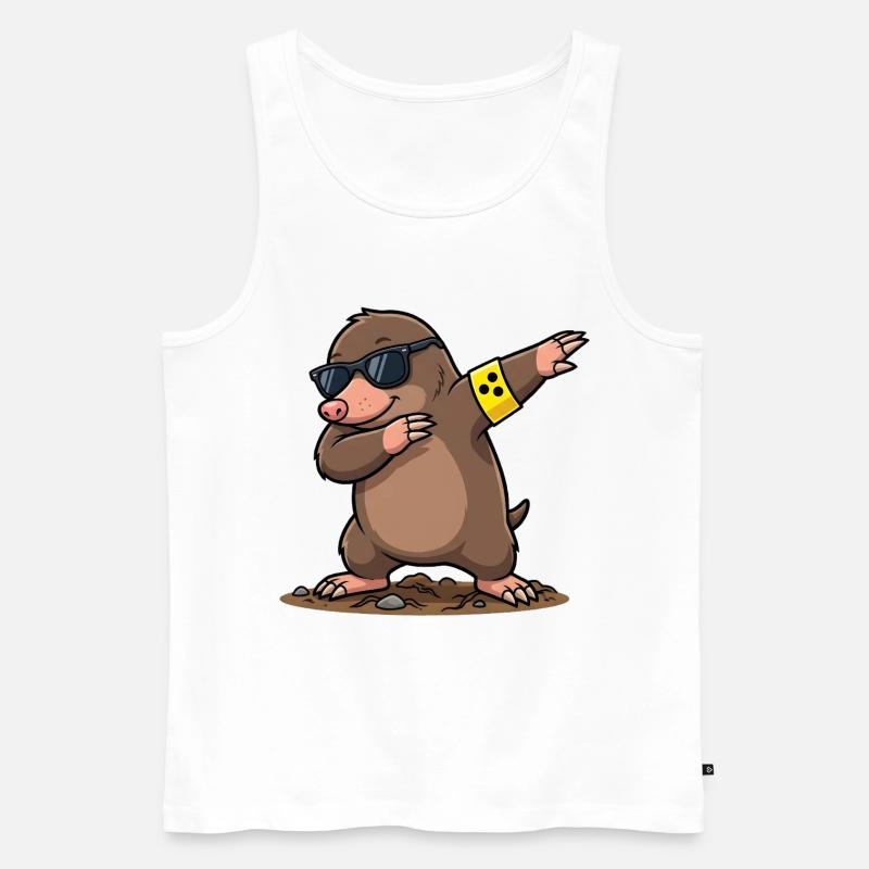 Dabbing Maulwurf - Männer Premium Bio Tank Top - Weiß
