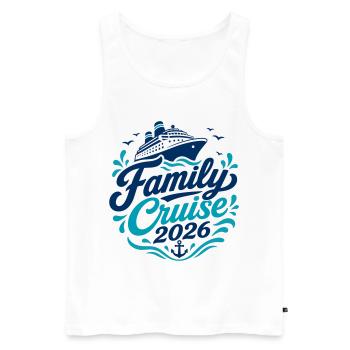 Family Cruise 2026 Motif - Men's Premium Organic Tank Top - white - Front - AI Model Male 178 light (178cm)