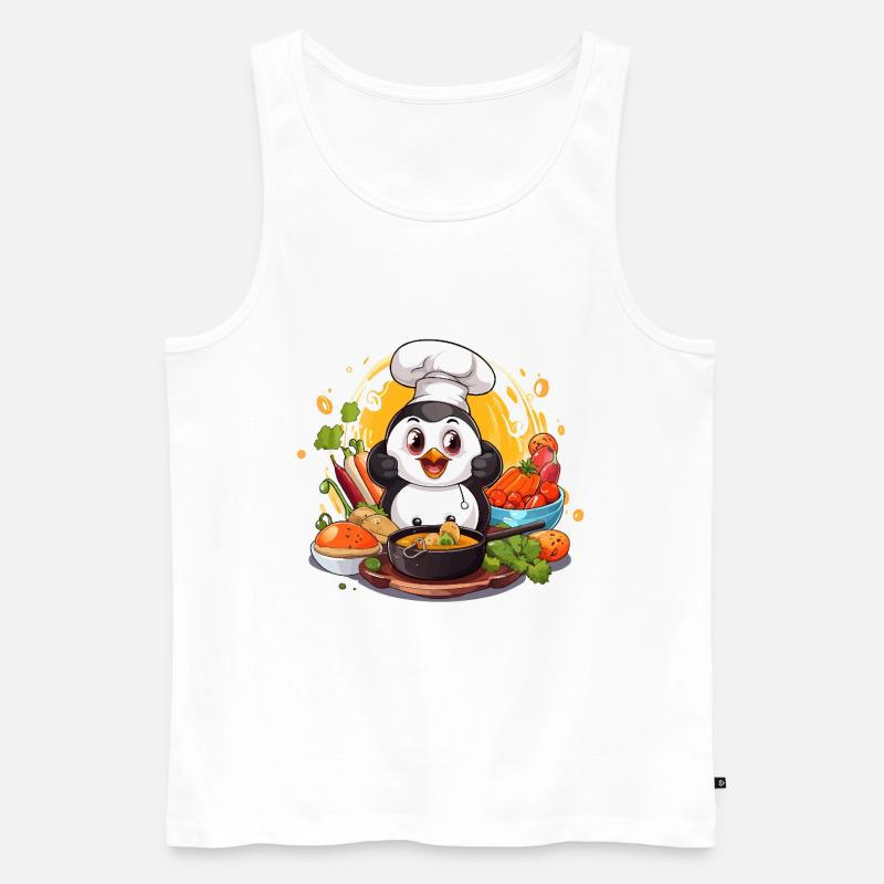 Küchen-Pinguin Kochkunst - Männer Premium Bio Tank Top - Weiß
