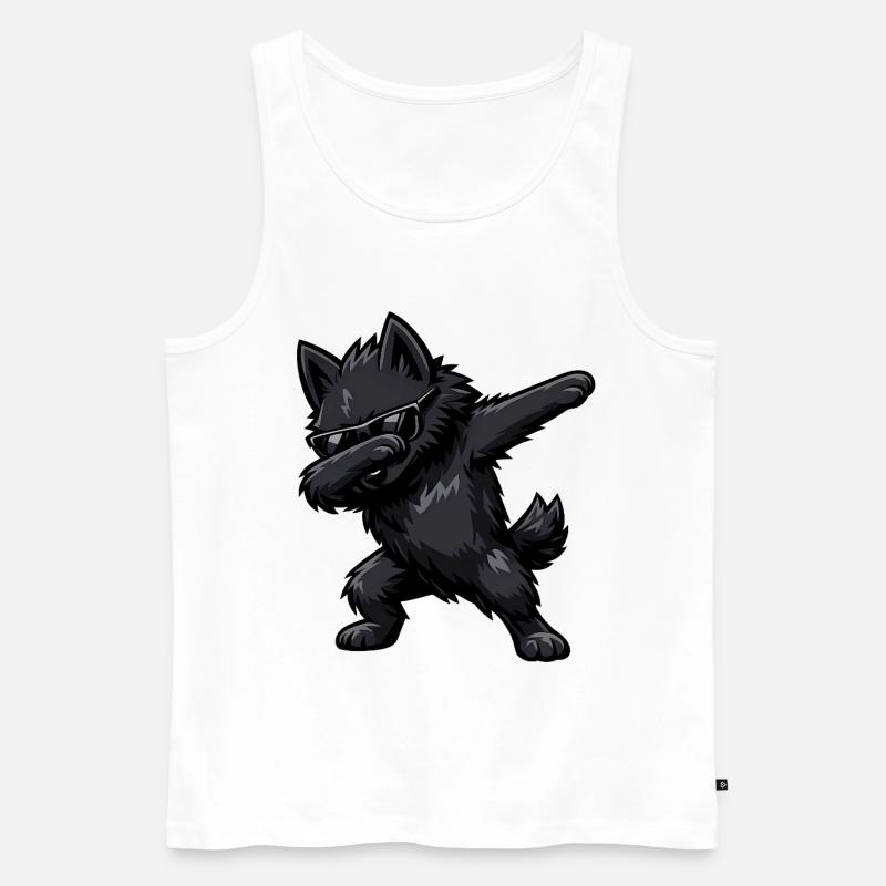 Dabbing Schipperke - Männer Premium Bio Tank Top - Weiß