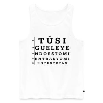 Continue reading - Men's Premium Organic Tank Top - white - Front - AI Model Male 178 light (178cm)