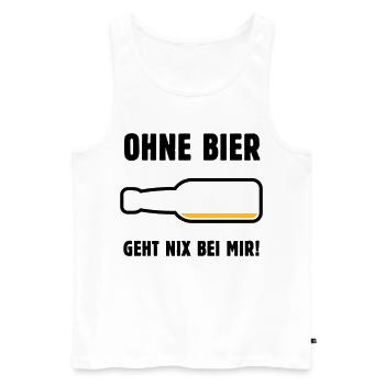 Ohne Bier Geht Nix Bei Mir! (Bierchen / POS 2C) - Männer Premium Bio Tank Top - Weiß - Vorne - AI Model Male 178 light (178cm)
