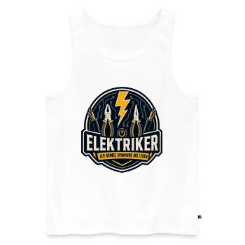 Elektriker Geschenk Badge Handwerker Geschenk - Männer Premium Bio Tank Top - Weiß - Vorne - Michal (187cm)