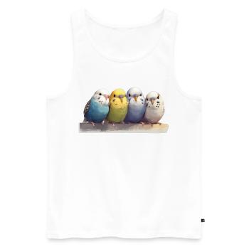 Budgies - Men's Premium Organic Tank Top - white - Front - Michal (187cm)