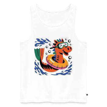 Funny seahorse - Men's Premium Organic Tank Top - white - Front - Michal (187cm)