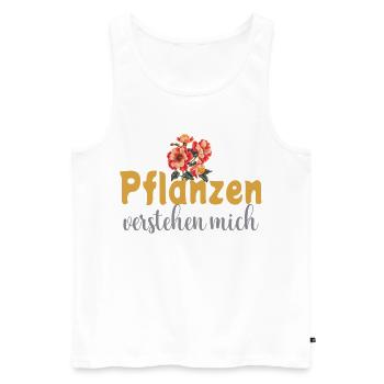 Pflanzen verstehen mich – Lustiger Natur Spruch - Männer Premium Bio Tank Top - Weiß - Vorne - Michal (187cm)