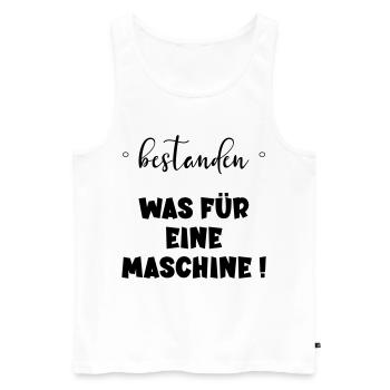Abschluss Bestanden - Maschine - Männer Premium Bio Tank Top - Weiß - Vorne - Michal (187cm)