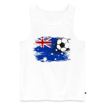 Australien Flagge Fußball used - Männer Premium Bio Tank Top - Weiß - Vorne - Michal (187cm)