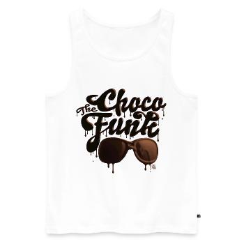 The Choco Funk – Schokoladenliebhaber Retro Funky - Männer Premium Bio Tank Top - Weiß - Vorne - Michal (187cm)