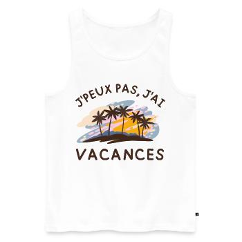 Vacances Palmier Sunset - Débardeur bio Premium Homme - blanc - Devant - Michal (187cm)