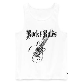 Rock7Rules Conception de la guitare - Débardeur bio Premium Homme - blanc - Devant - AI Model Male 178 light (178cm)