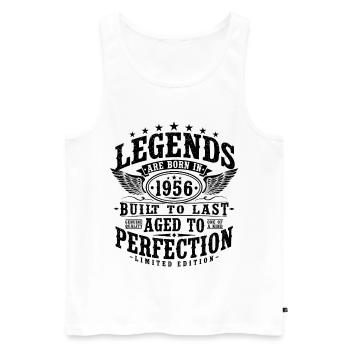 70e anniversaire 1956 cadeau vintage vintage - Débardeur bio Premium Homme - blanc - Devant - Michal (187cm)