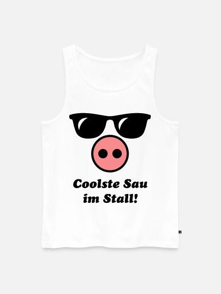 Coolste Sau Im Stall! (Cool) - Männer Premium Bio Tank Top - Weiß