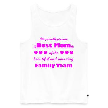 Meilleure équipe de maman – Family Joy Pink - Débardeur bio Premium Homme - blanc - Devant - Michal (187cm)