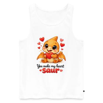 Bébé Bébé Ptérodactyle – Diction du Saur en Forme de Cœur - Débardeur bio Premium Homme - blanc - Devant - Michal (187cm)