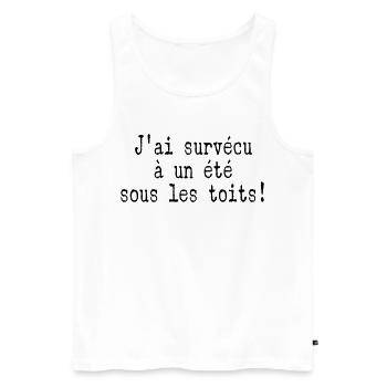 survécu Été Toits - Débardeur bio Premium Homme - blanc - Devant - Michal (187cm)