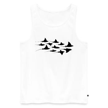 Manta Rochen Tauchen Stachelrochen Mantas Taucher - Männer Premium Bio Tank Top - Weiß - Vorne - Michal (187cm)