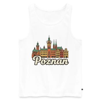Poznan Poland Old Town Goats Retro Travel Badge - Men's Premium Organic Tank Top - white - Front - Michal (187cm)