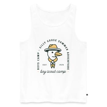 Camp d’été des Boy Scouts - Débardeur bio Premium Homme - blanc - Devant - Michal (187cm)
