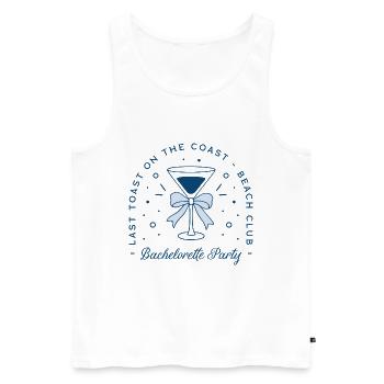 Junggesellinnenabschied am Strand, Ästhetik an der Küste - Männer Premium Bio Tank Top - Weiß - Vorne - Michal (187cm)