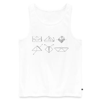 Origami Folding Boat - Men's Premium Organic Tank Top - white - Front - Michal (187cm)