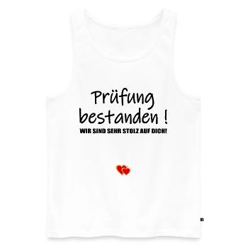Glückwunsch Prüfung bestanden - Männer Premium Bio Tank Top - Weiß - Vorne - Michal (187cm)