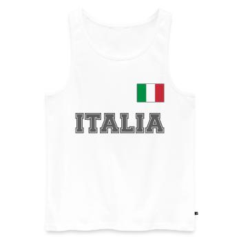 Italien Trikot Look - ITALIA mit Flagge Fahne - Männer Premium Bio Tank Top - Weiß - Vorne - Michal (187cm)