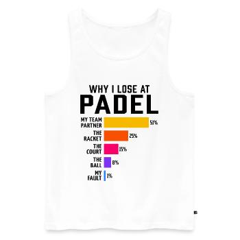 Padel Why I Lose at Padel - Men's Premium Organic Tank Top - white - Front - Michal (187cm)