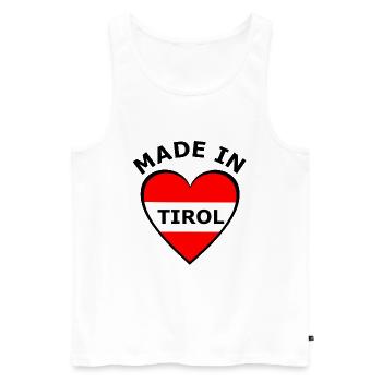 Tirol Herzflagge Rot Weiß - Männer Premium Bio Tank Top - Weiß - Vorne - Michal (187cm)