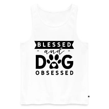 Dog Obsessed - Men's Premium Organic Tank Top - white - Front - Michal (187cm)