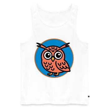 Hibou mignon - Débardeur bio Premium Homme - blanc - Devant - Michal (187cm)