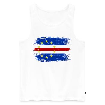 Cape Verde flag used - Men's Premium Organic Tank Top - white - Front - Michal (187cm)