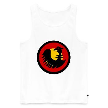 Deutscher Adler Schwarz Rot Gold - Männer Premium Bio Tank Top - Weiß - Vorne - Michal (187cm)
