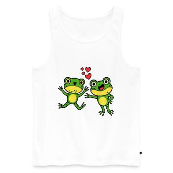 Heureux ami grenouille avec un cœur - Débardeur bio Premium Homme - blanc - Devant - Michal (187cm)