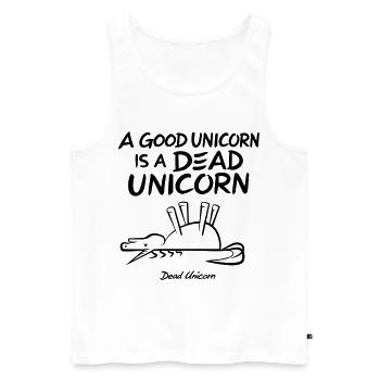 A Good Unicorn Is A Dead Unicorn - Männer Premium Bio Tank Top - Weiß - Vorne - Michal (187cm)