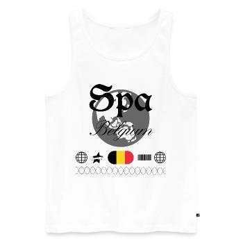 Spa Belgien Streetwear Reise Souvenir Vintage - Männer Premium Bio Tank Top - Weiß - Vorne - Michal (187cm)