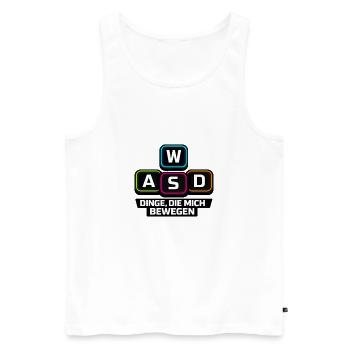 WASD Dinge Die Mich Bewegen - Männer Premium Bio Tank Top - Weiß - Vorne - Michal (187cm)