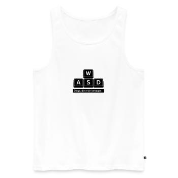 Gaming Tastatur Dinge, die mich Bewegen WASD - Männer Premium Bio Tank Top - Weiß - Vorne - Michal (187cm)