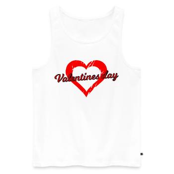 Valentine's Day Heart Font Design - Men's Premium Organic Tank Top - white - Front - Michal (187cm)