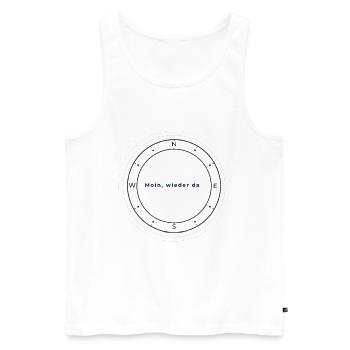Moin Wieder Da Kompass Norddeutsch Shirt - Männer Premium Bio Tank Top - Weiß - Vorne - Michal (187cm)