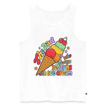 Papa apporte de la glace - Débardeur bio Premium Homme - blanc - Devant - Michal (187cm)