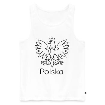 Polska Adler Wappen – Minimalistisches Design - Männer Premium Bio Tank Top - Weiß - Vorne - Michal (187cm)
