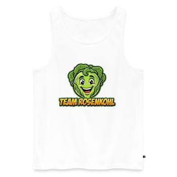 Team Brussels Sprouts Logo Shirt - Men's Premium Organic Tank Top - white - Front - Michal (187cm)
