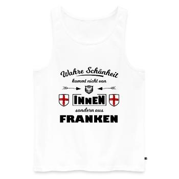 Heraldisches Schildtrio Franken - Männer Premium Bio Tank Top - Weiß - Vorne - Michal (187cm)